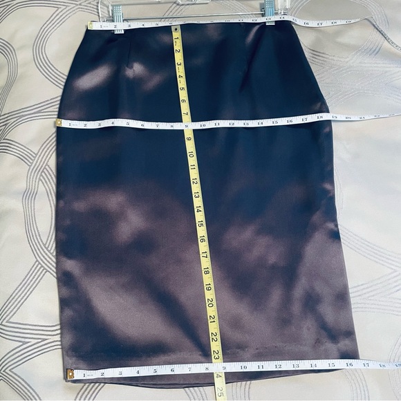 WORTH {6} Skirt Silk Charcoal Pewter Grey Gray - Picture 6 of 6